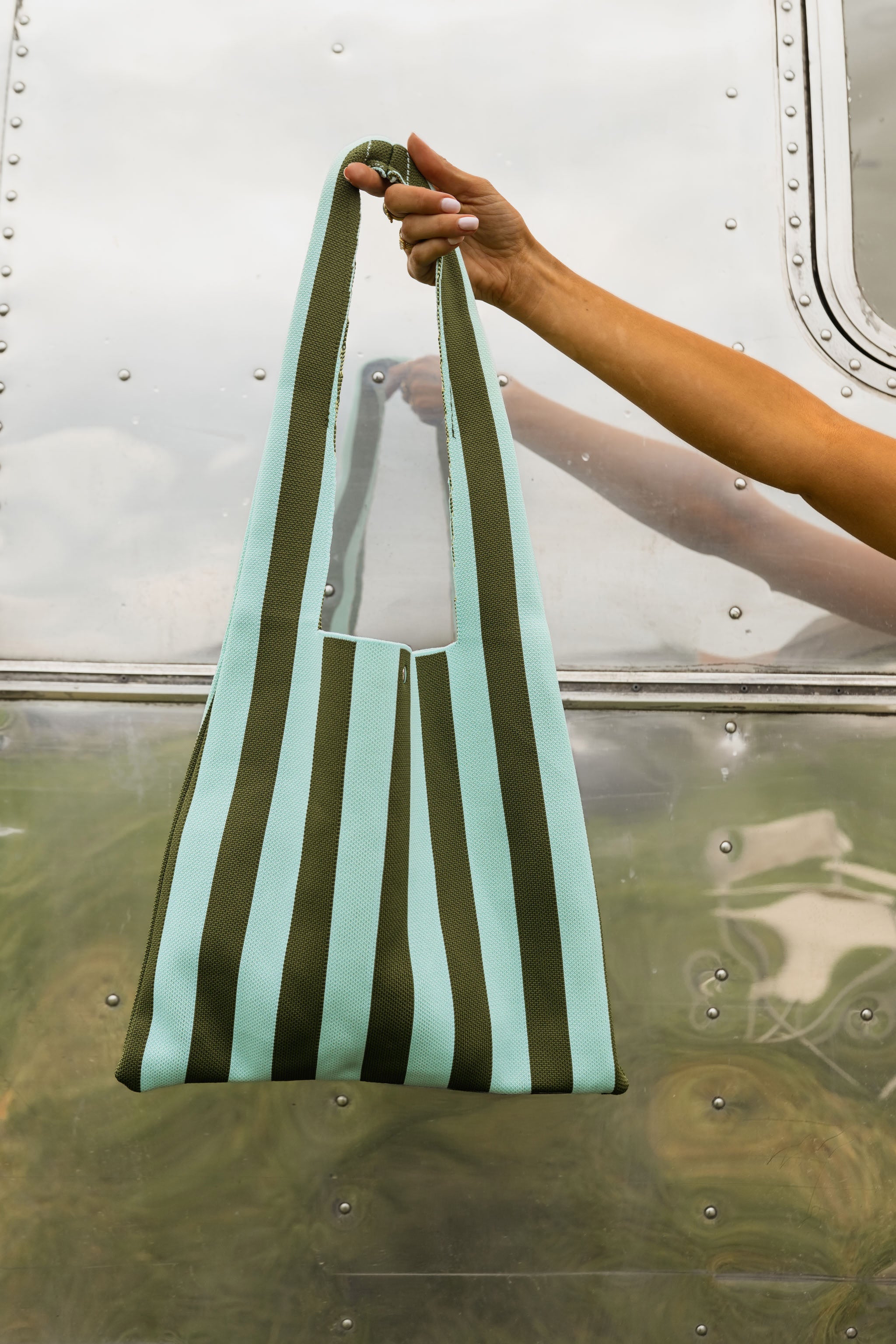 Blue With Khaki Stripes Mael Bag