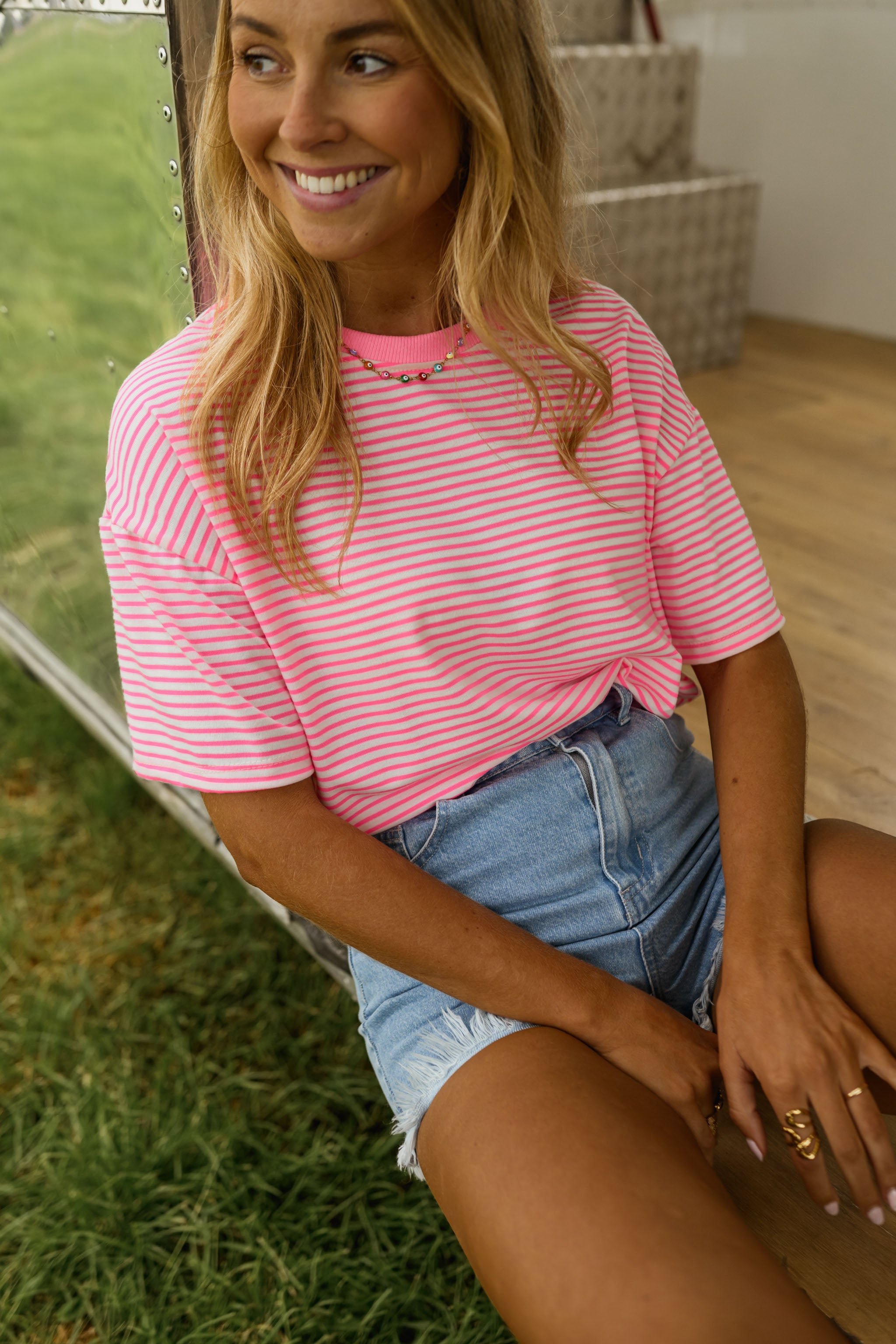 Fuchsia Striped Piper T-Shirt