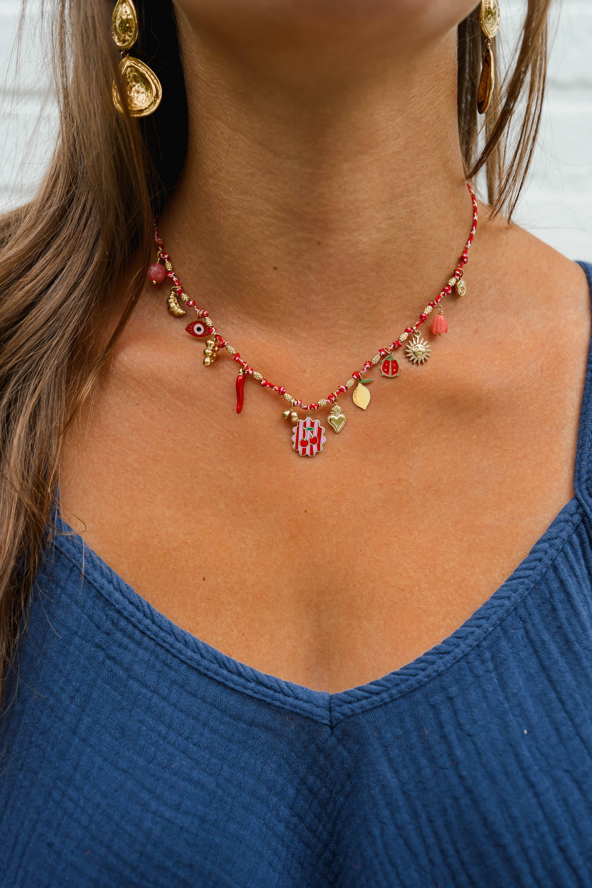 Gold and Red Karly Necklace