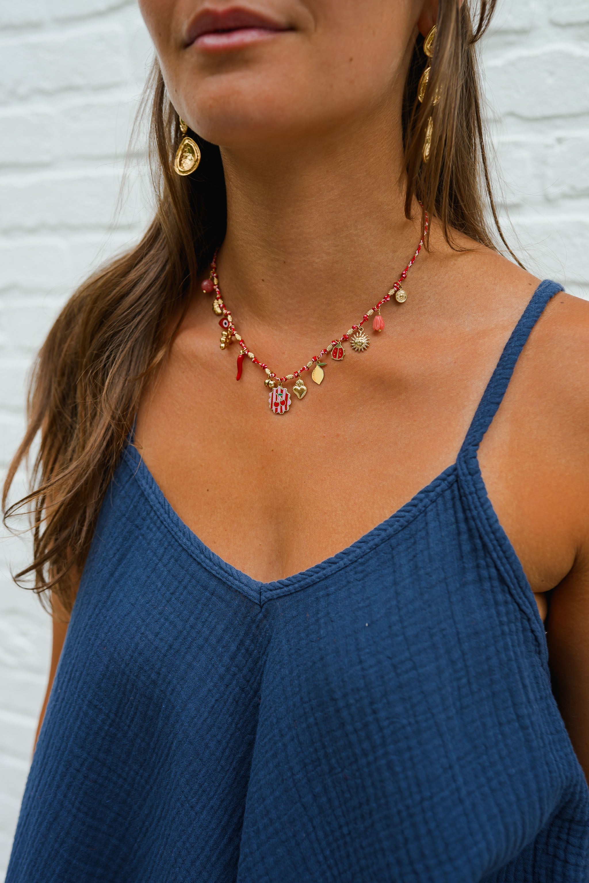 Gold and Red Karly Necklace