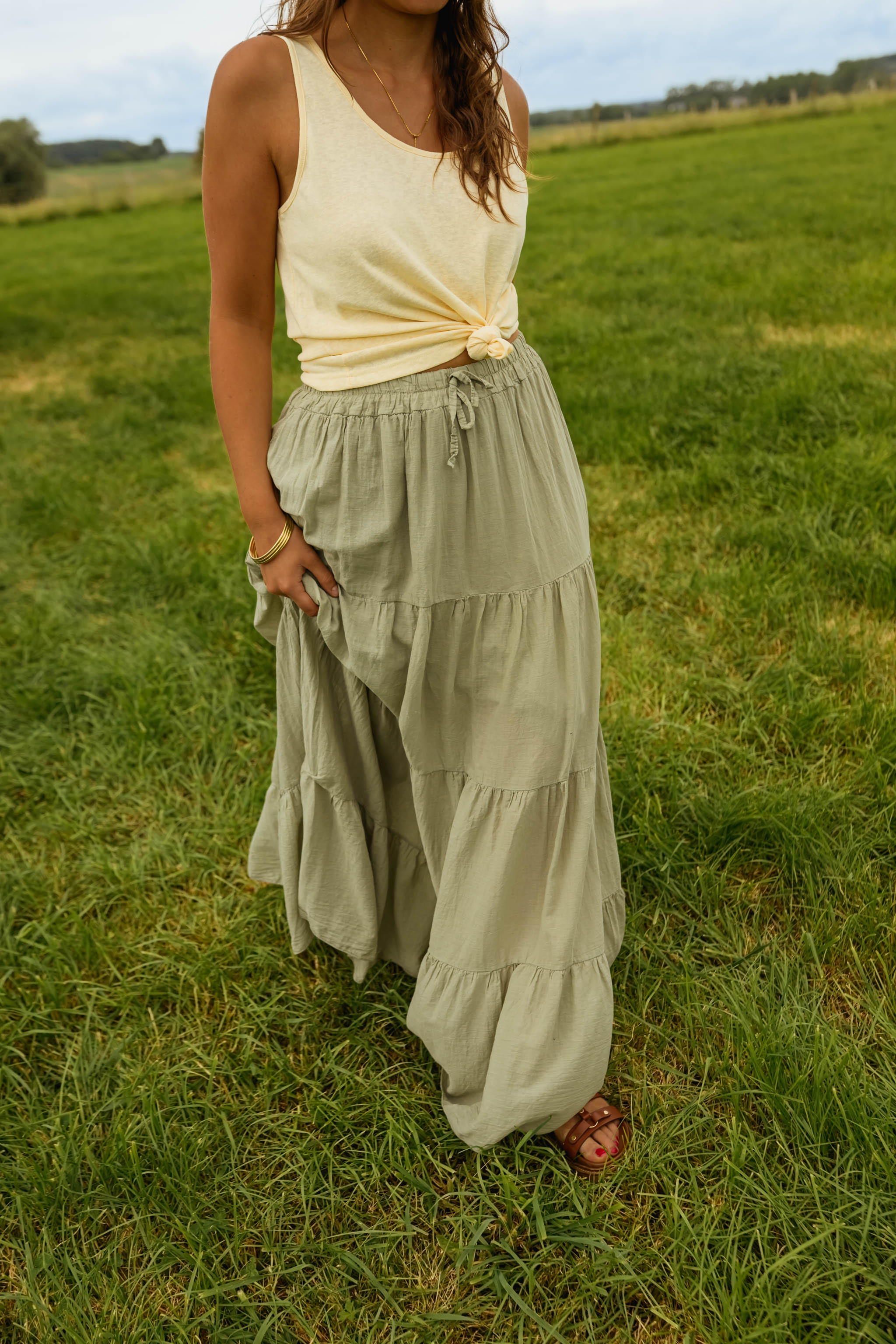 Khaki Althea Skirt