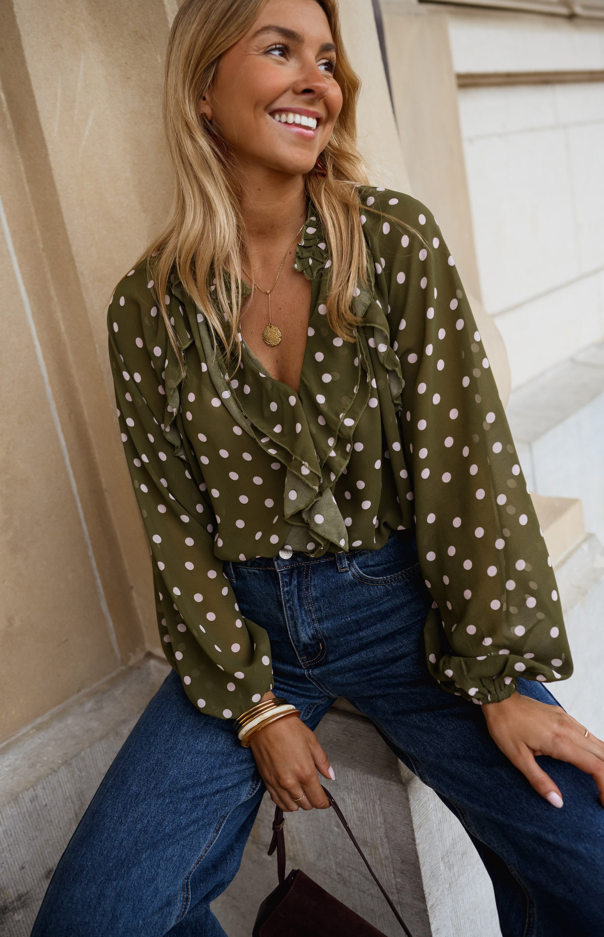 Khaki Alessia Blouse