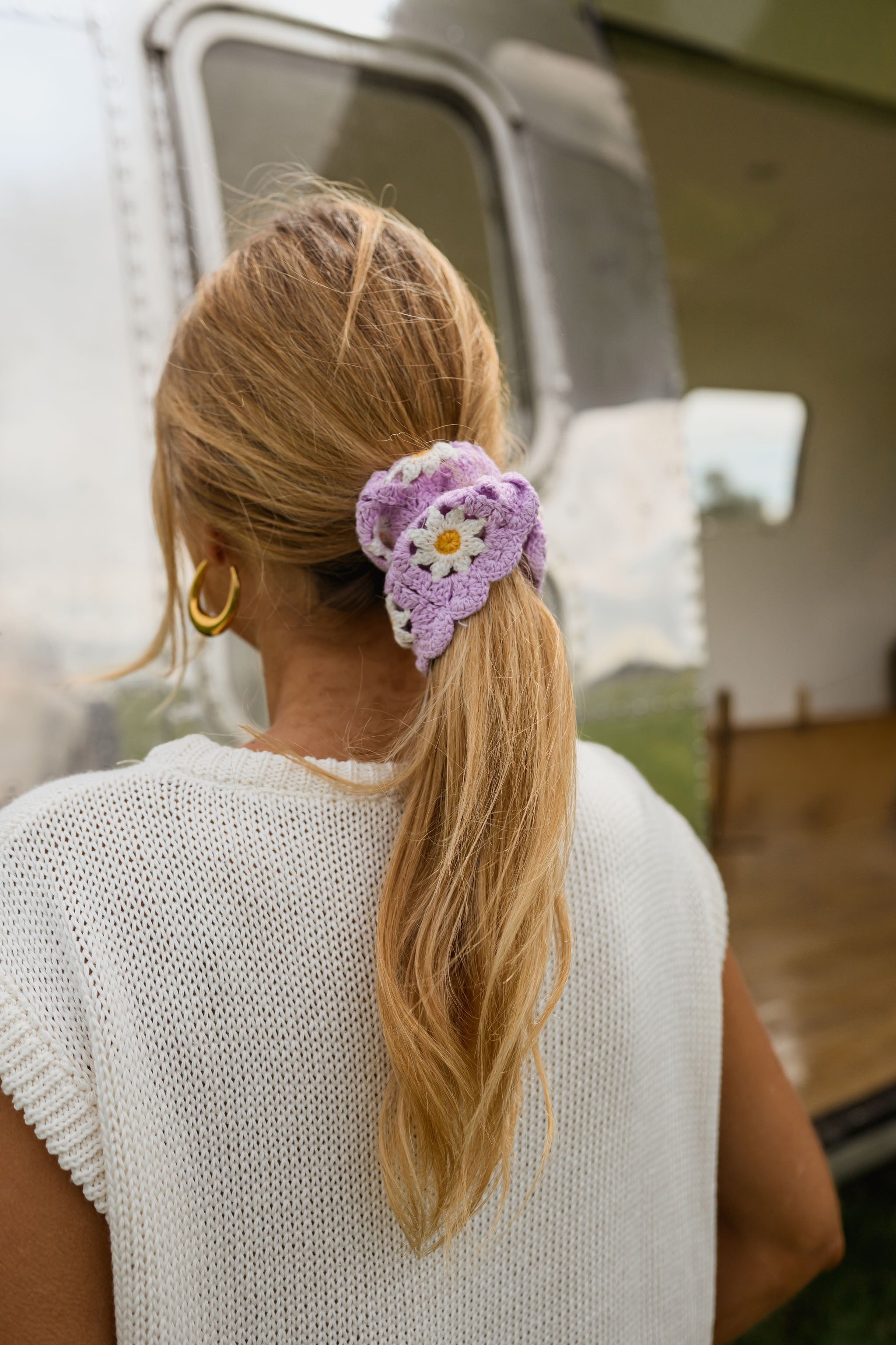 Lilac Crochet Davy Scrunchie