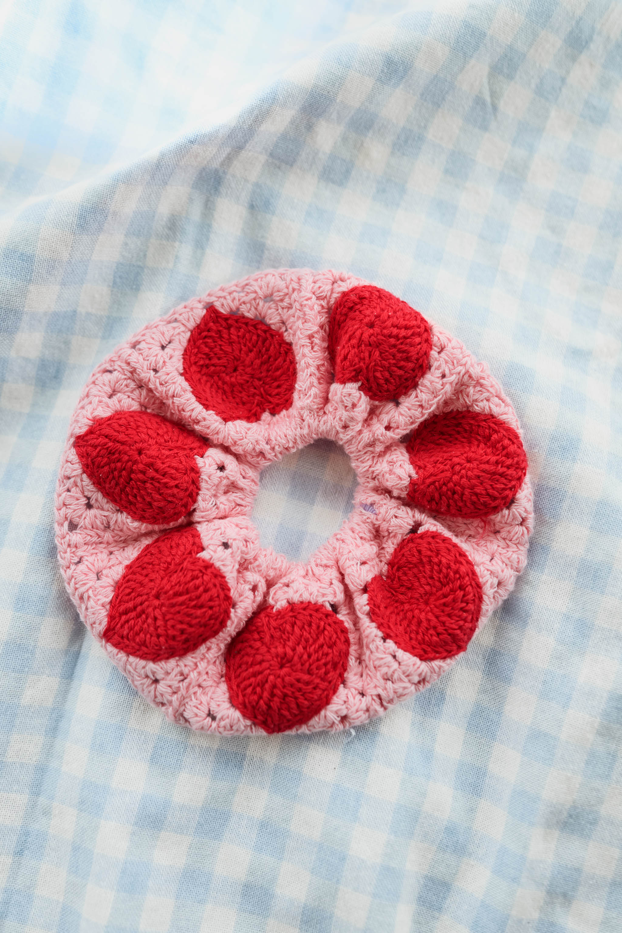 Pink Crochet Davy Scrunchie