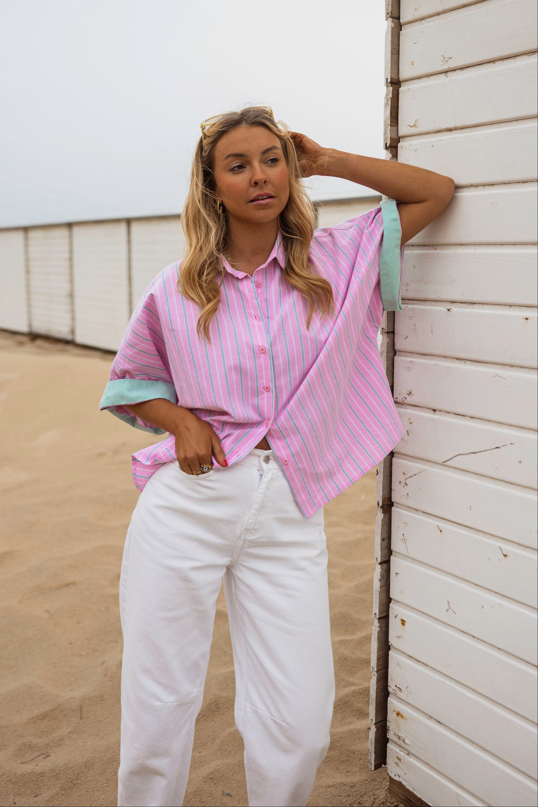Pink Striped Maeva Shirt
