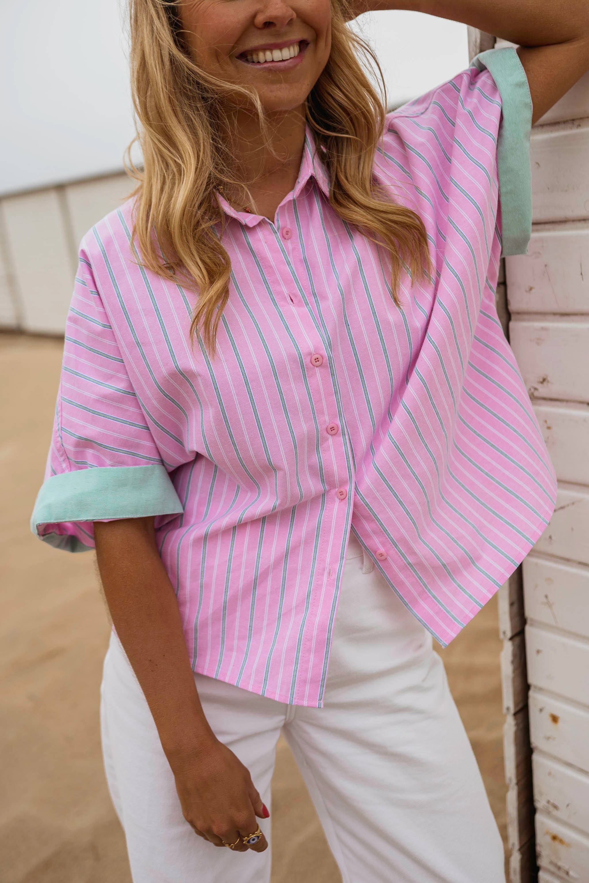 Pink Striped Maeva Shirt