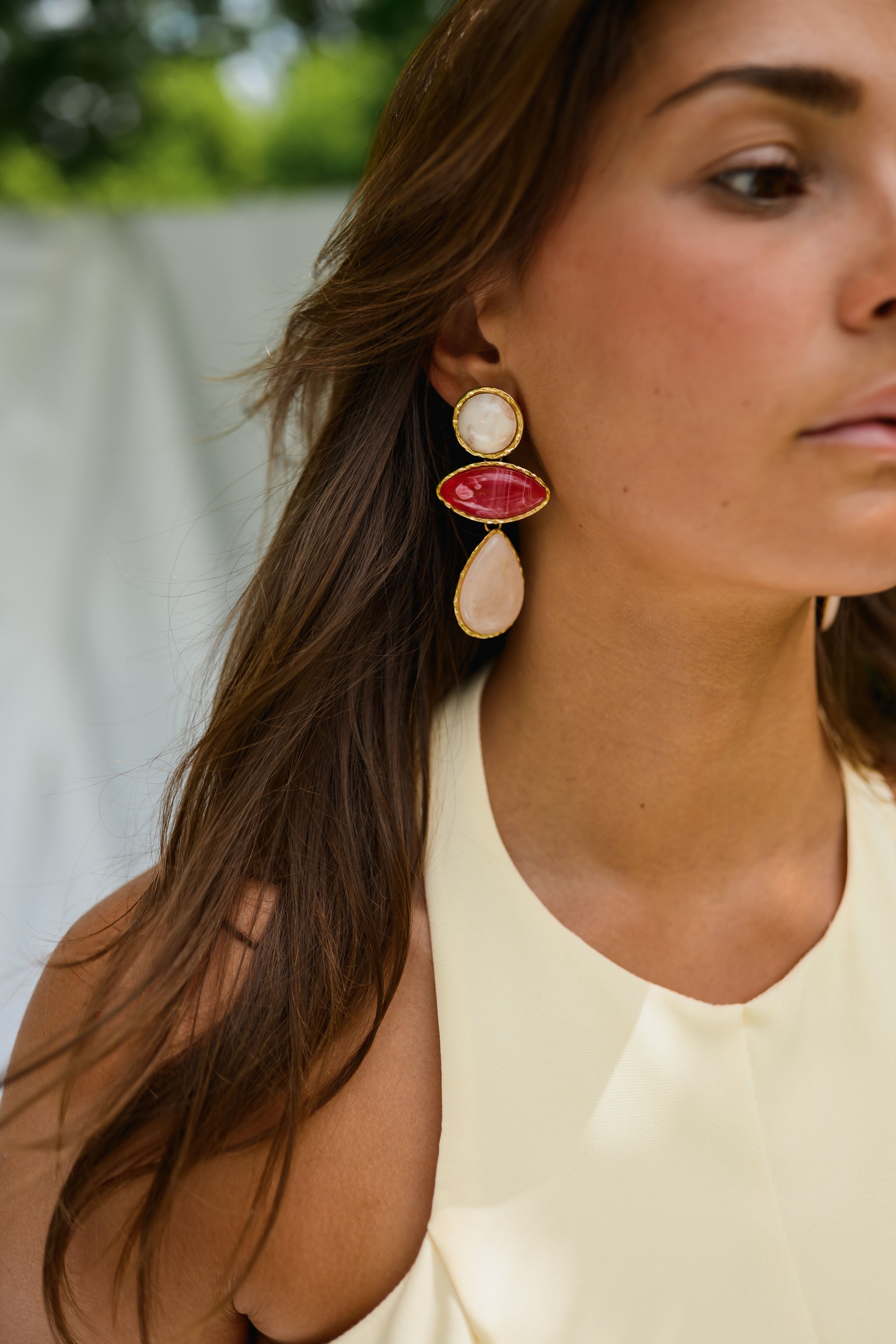 Red and Pink Ariana Earrings