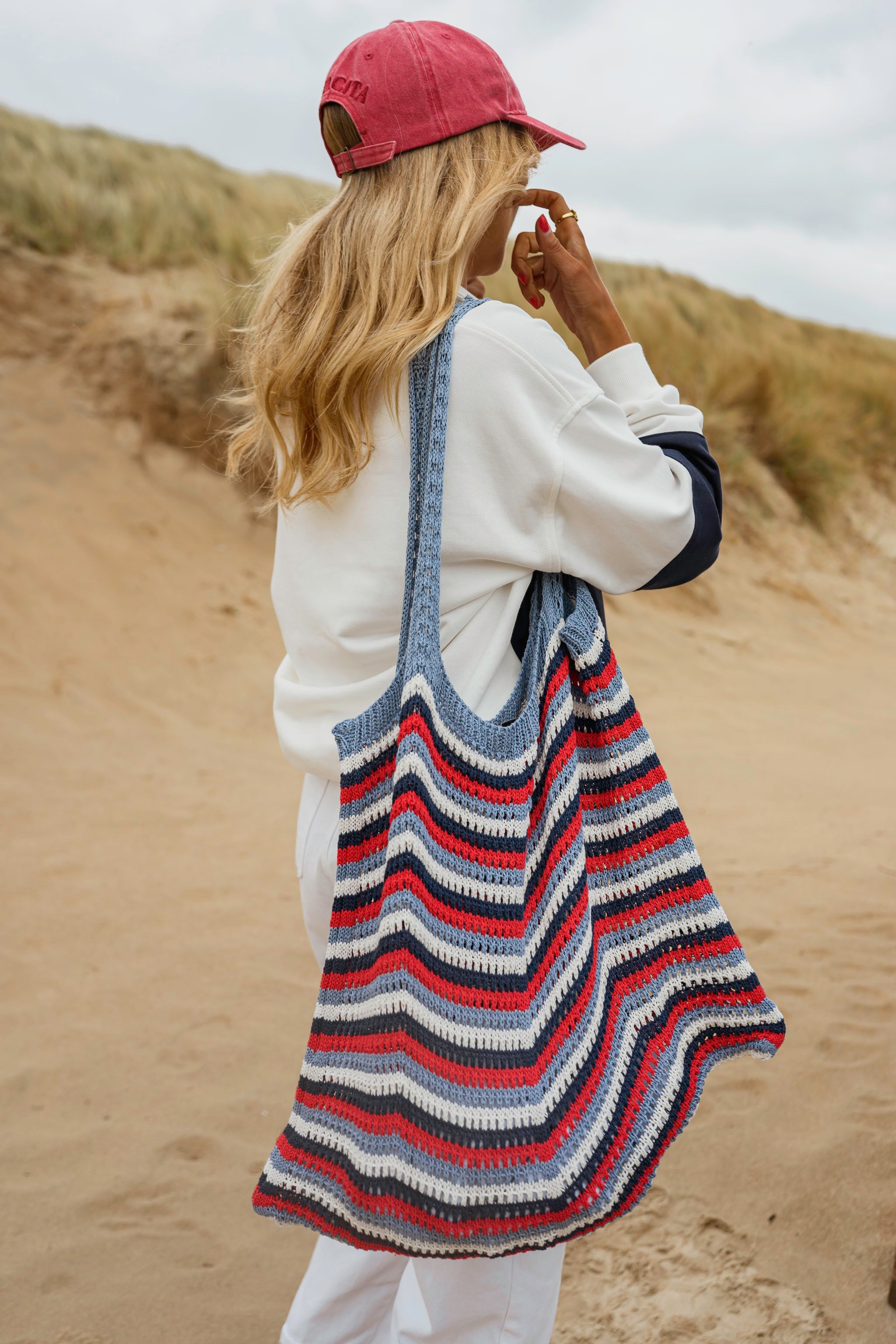 Striped Mesh Summer Bag