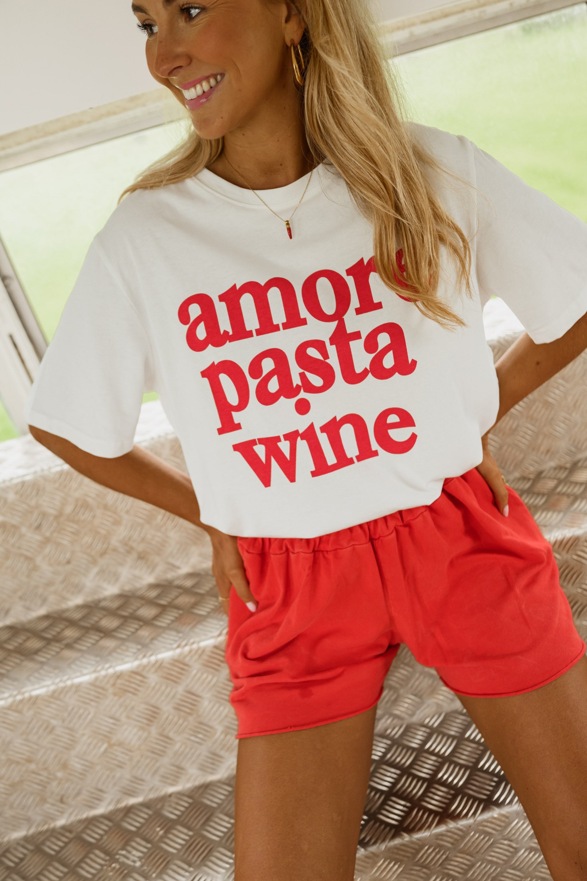 White Amore Pasta Wine T-Shirt