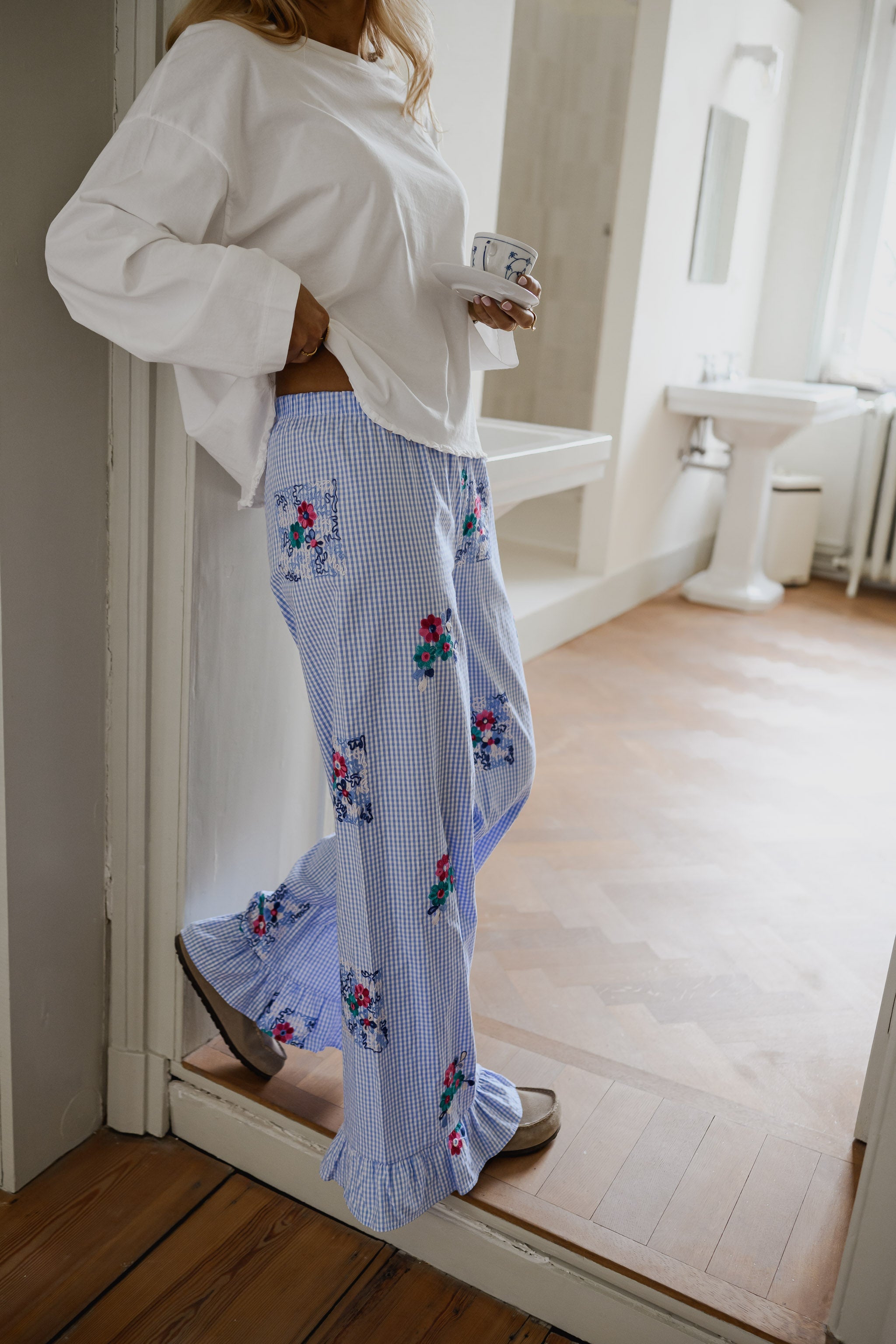 Blue Checkered Amarine Pants