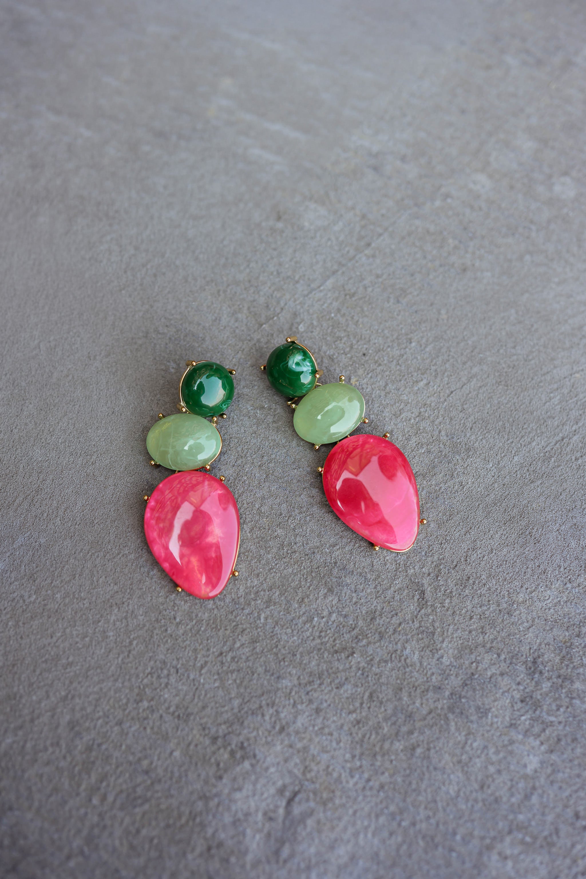 Green And Pink Colleen Earrings