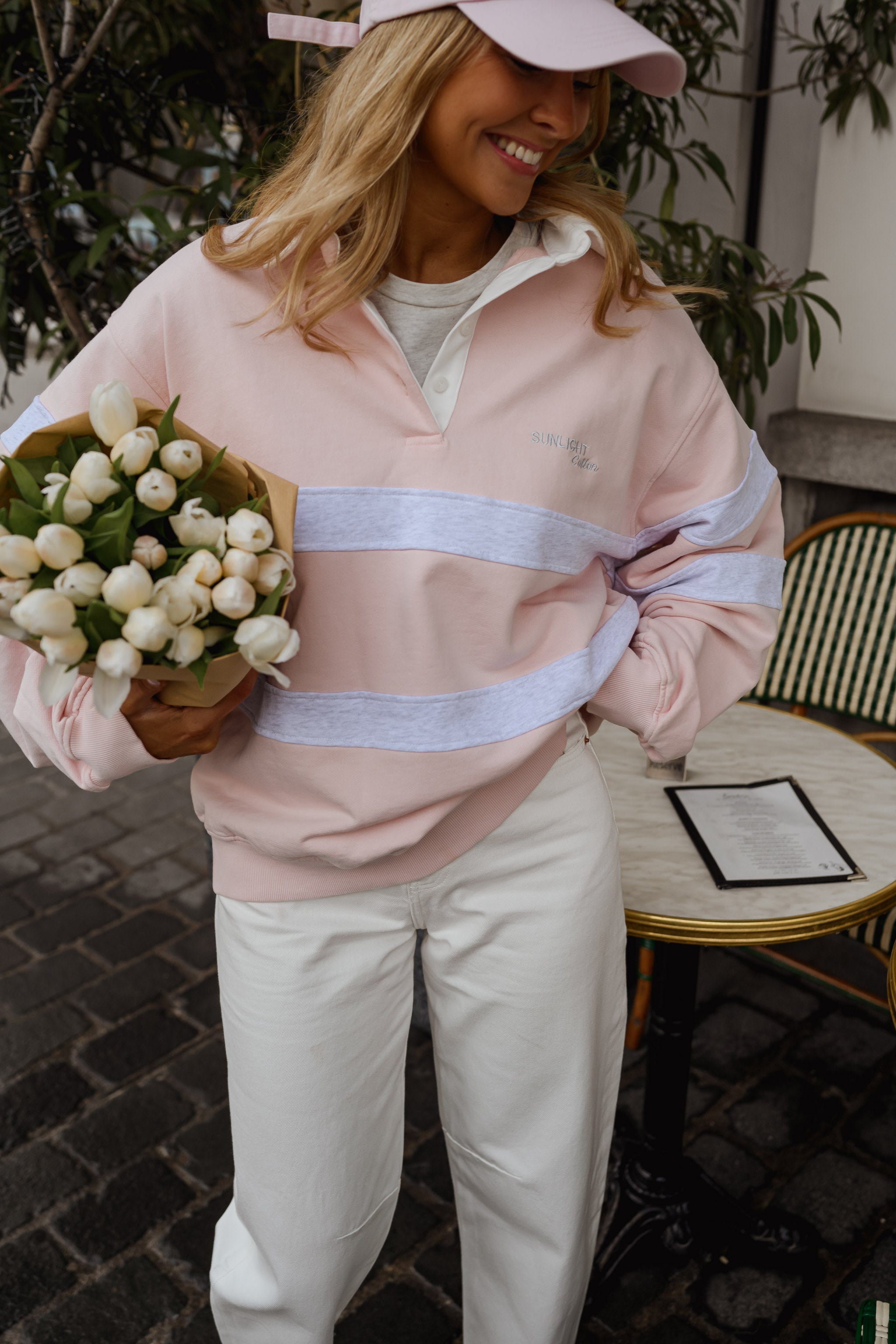 Pink And Grey Luna Sweater