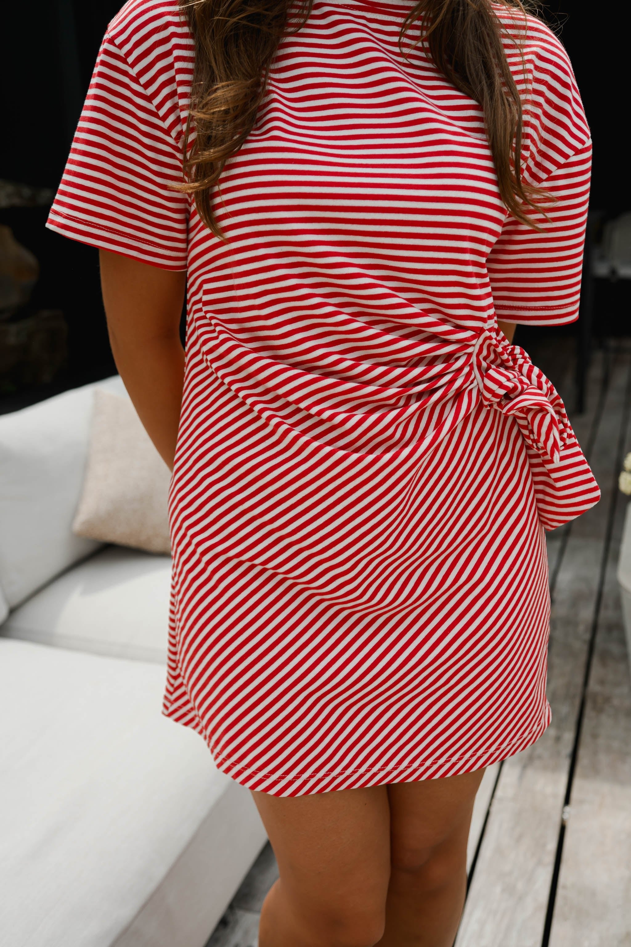 Red and Ecru Sabrina Dress