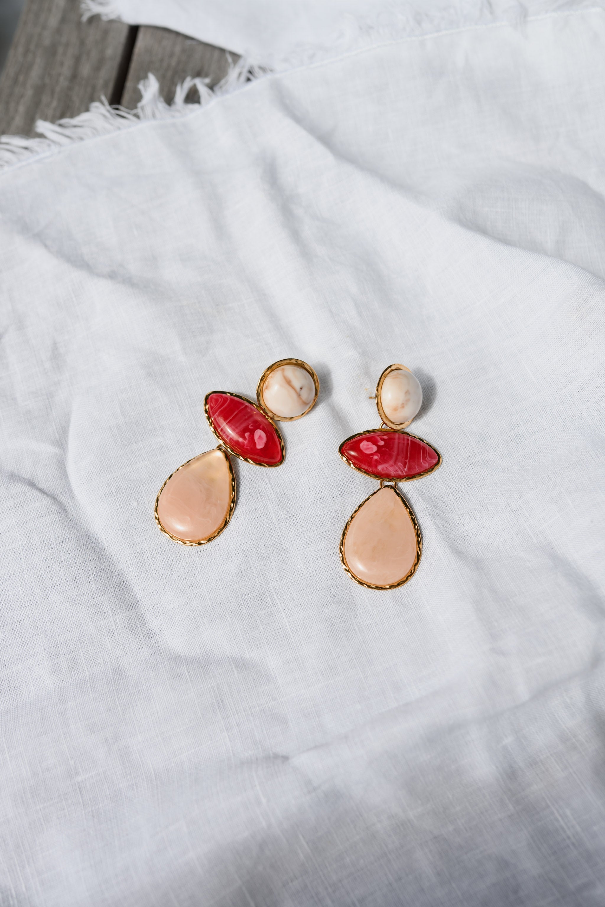 Red and Pink Ariana Earrings