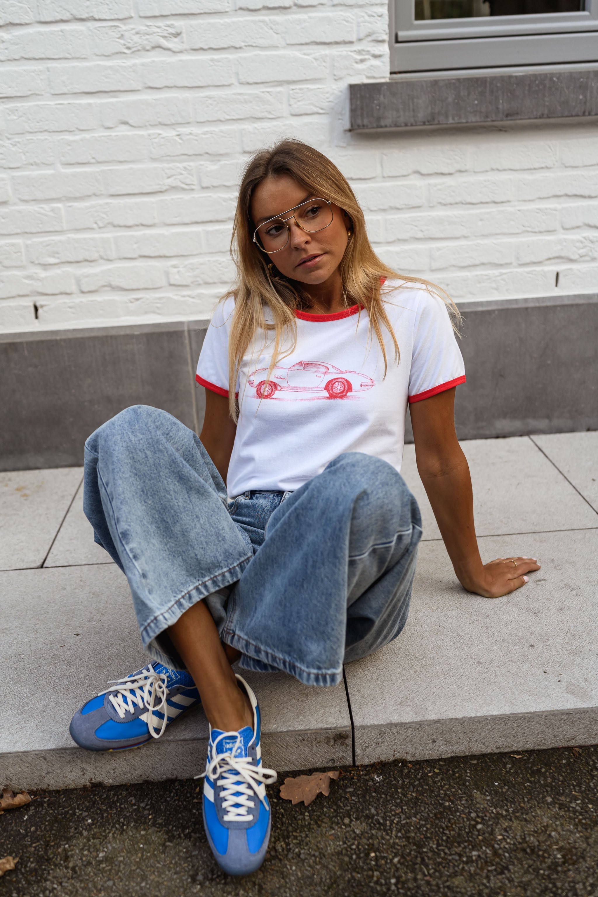 White and Red Cynthia T-Shirt